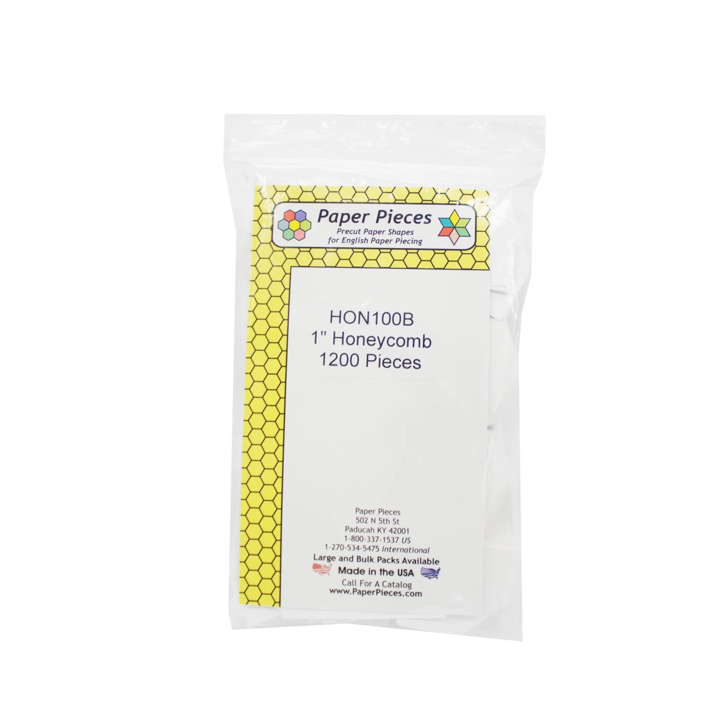 1" Honeycombs: Bulk Pack 1200 Paper Pieces for English Paper Piecing