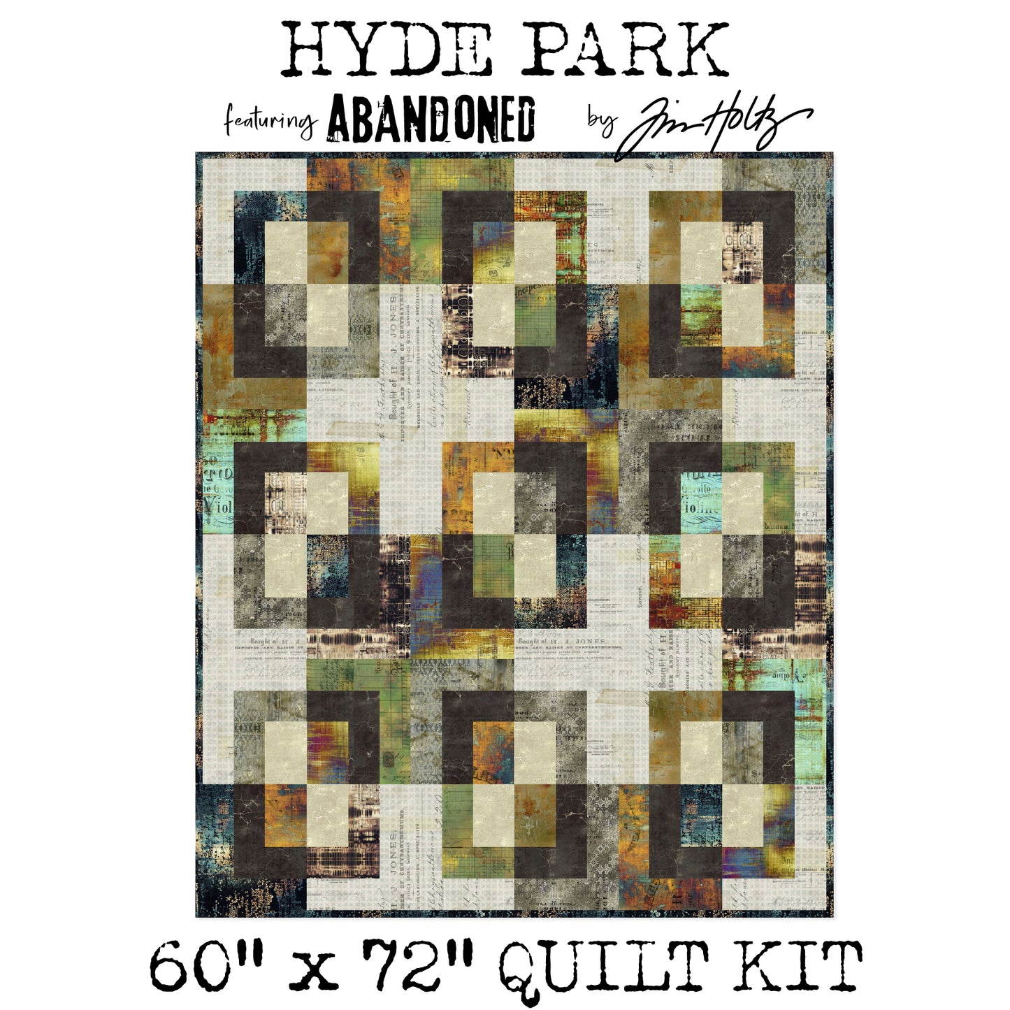 Hyde Park Quilt Kit – Featuring Abandoned by Tim Holtz