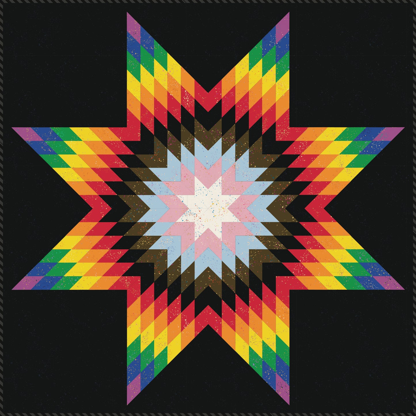 60" x 60" Lone Star Quilt Kit - Fortschritts-Pride-Flagge - Love is Love Fabrics - Mx Domestic