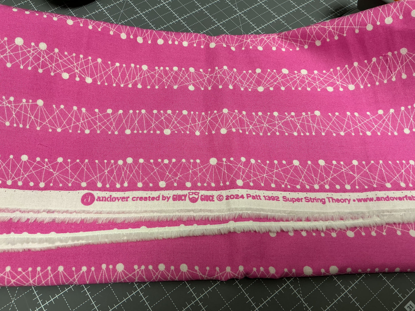 40 - Super String Theory in Pink Panther by Giucy Giuce with Andover Fabrics