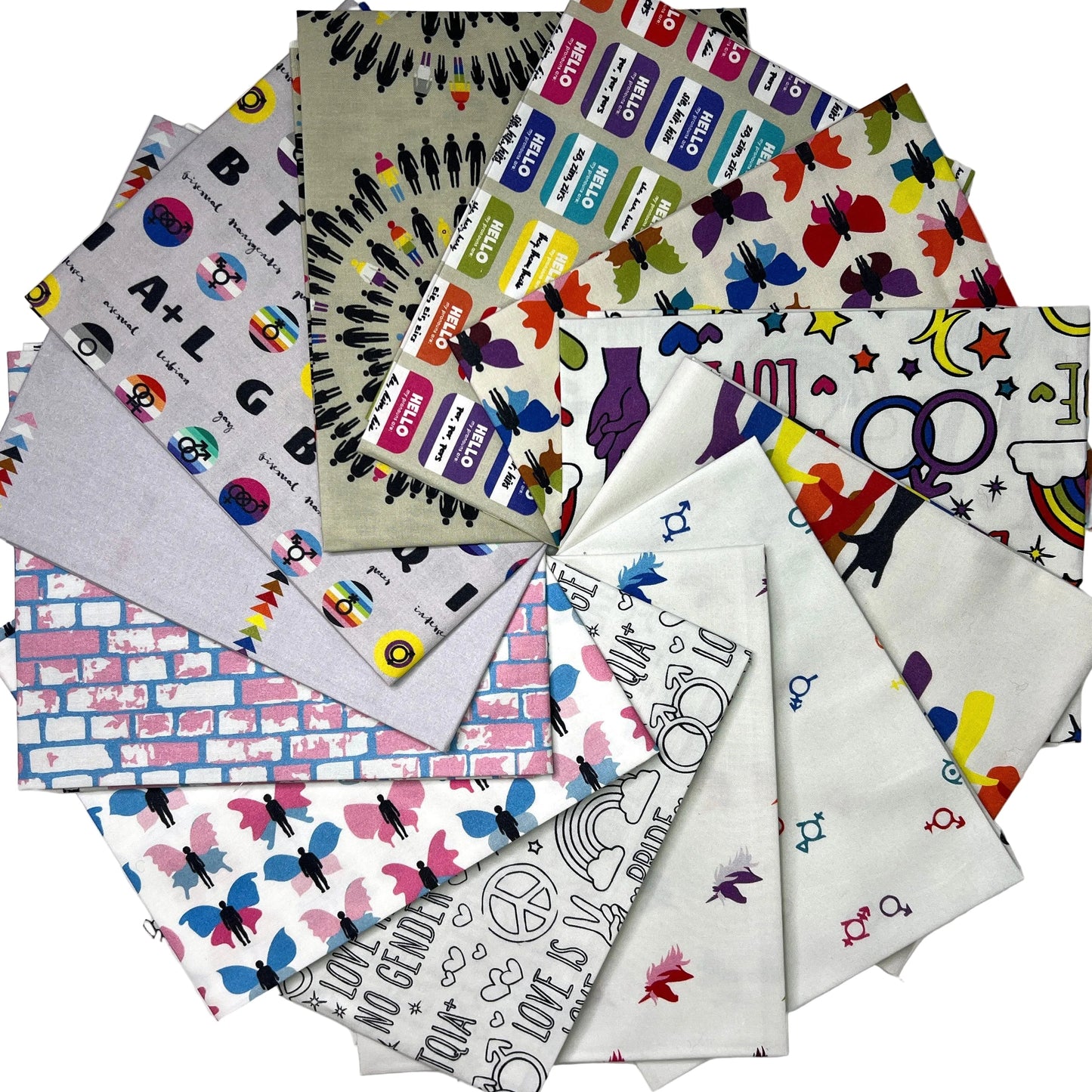 Love is Love Fabrics 15 Fat Quarter Bundle (Progress Pride Flag Edition) von Mx Domestic (Kopie)