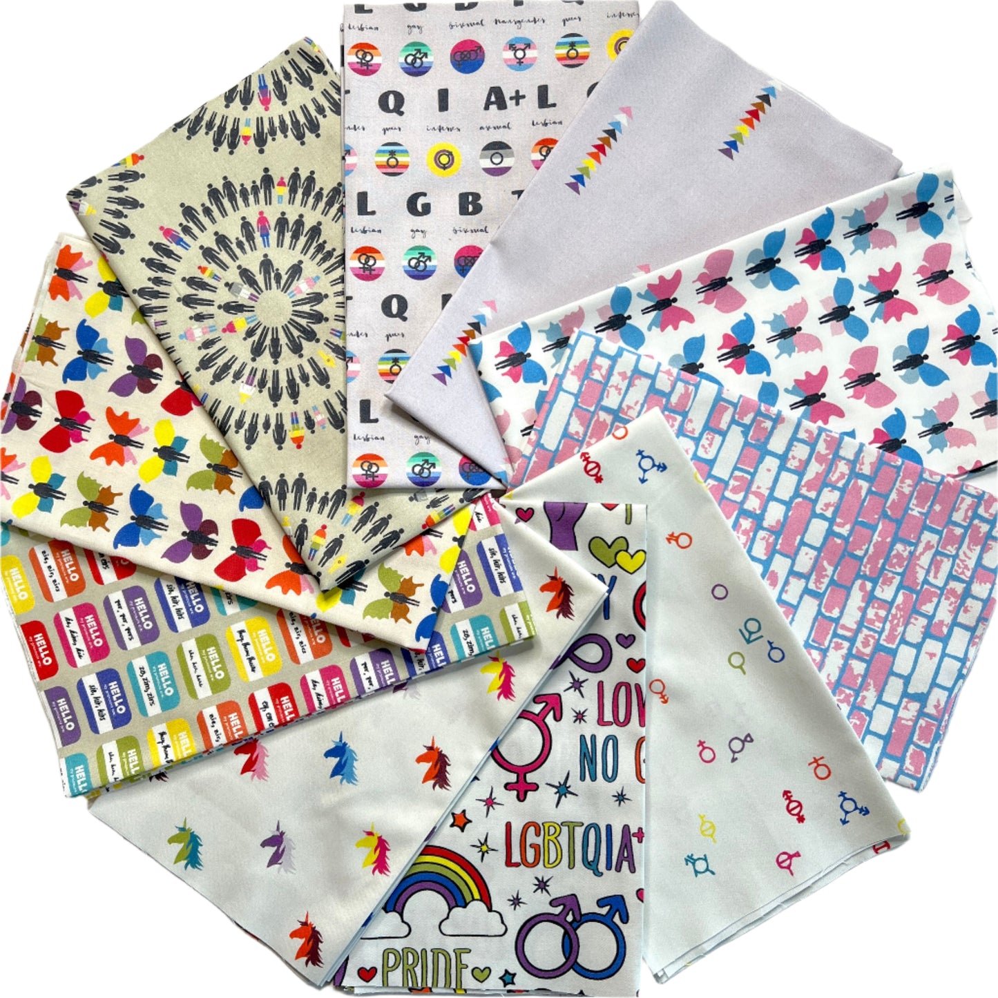 Love is Love Fabrics 15 Fat Quarter Bundle (Progress Pride Flag Edition) von Mx Domestic (Kopie)