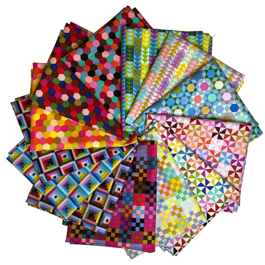 Piecework Fat Quarter Bundle (13 Prints) by Anna Maria Textiles