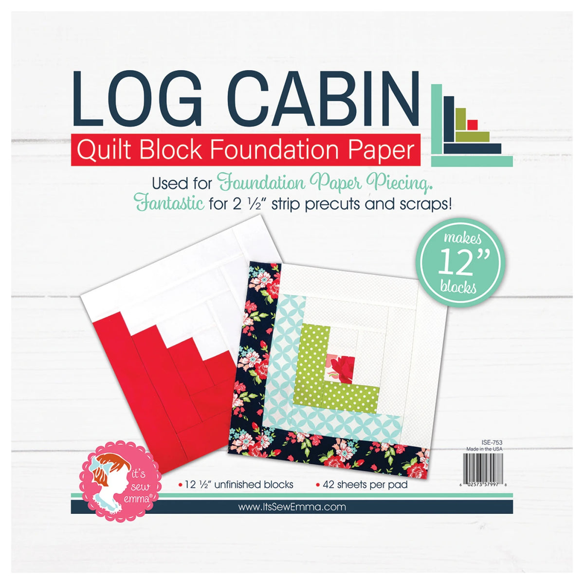 12" Log Cabin Block Foundation Paper Pad