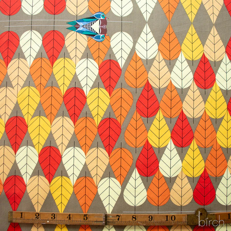 Iconic Vol.2 Poplin - Octoberama Lake - by Charley Harper with Birch Organic Fabrics