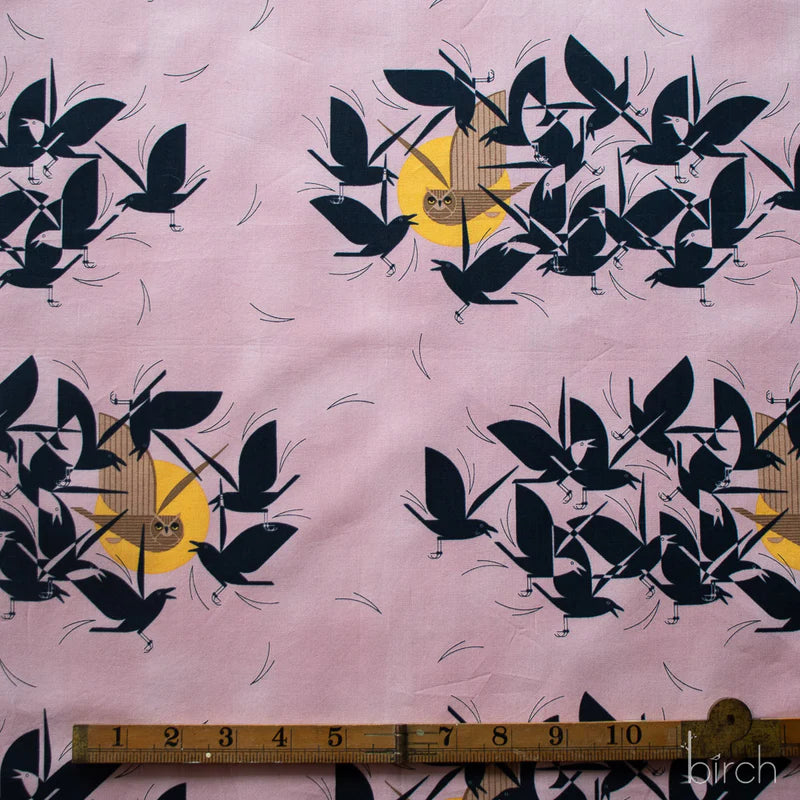 Iconic Vol.2 Poplin - Owltercation - by Charley Harper with Birch Organic Fabrics