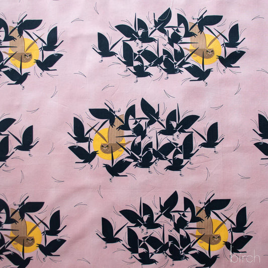 Iconic Vol.2 Poplin - Owltercation - by Charley Harper with Birch Organic Fabrics