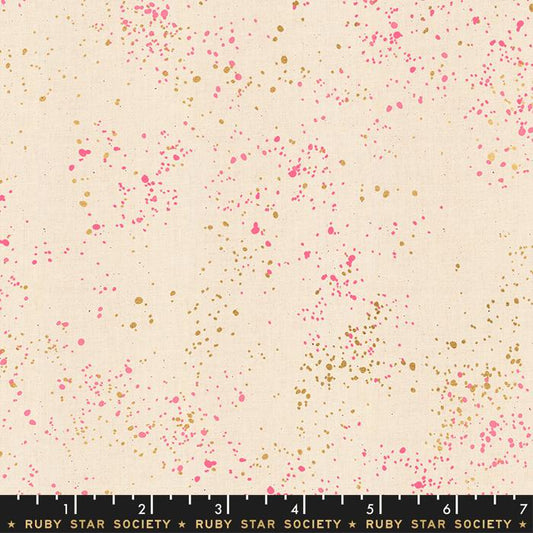 Speckled Metallic Fabric - Neon Pink - by Rashida Coleman Hale with Ruby Star Society