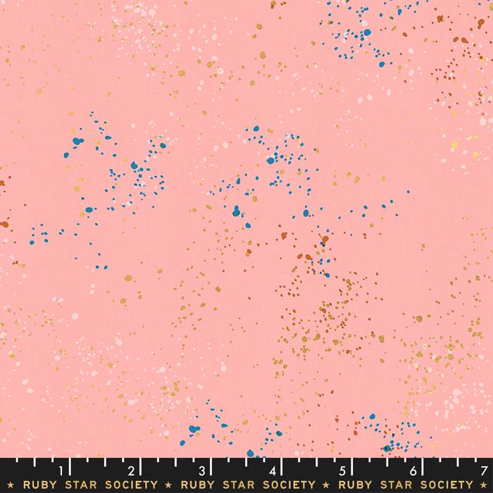 Speckled Metallic Fabric - Candy Pink - by Rashida Coleman Hale with Ruby Star Society