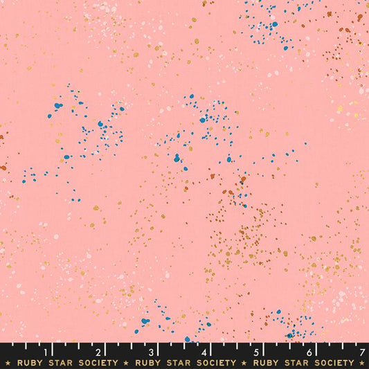 Speckled Metallic Fabric - Candy Pink - by Rashida Coleman Hale with Ruby Star Society