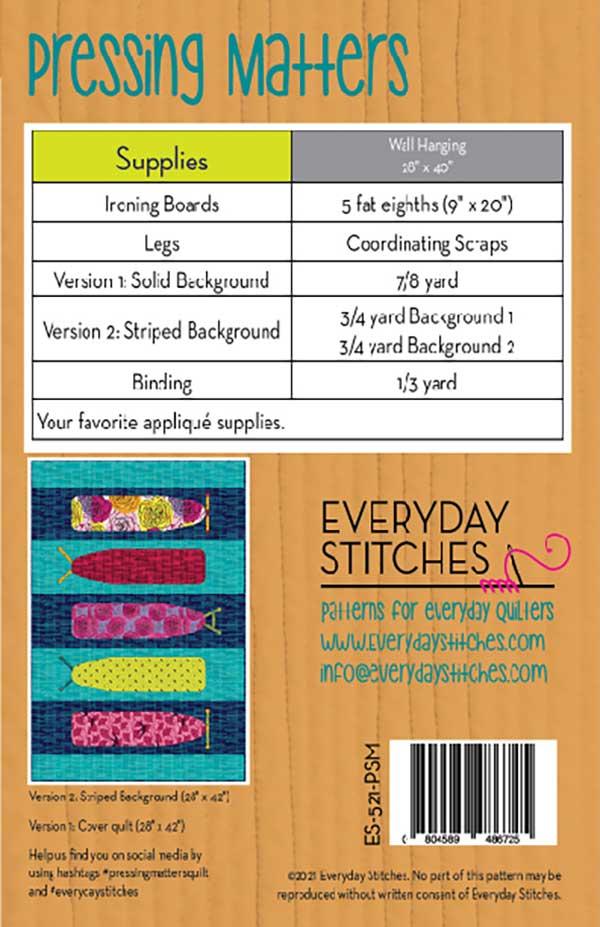 Pressing Matters Quilt Pattern - by Everyday Stitches