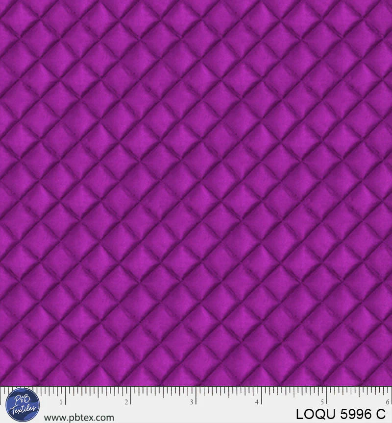 Love of Quilting - Quilted Texture - Cranberry - by Bigelow Illustrations with P&B Textiles
