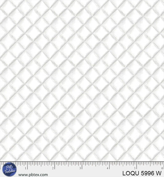 Love of Quilting - Quilted Texture - White - by Bigelow Illustrations with P&B Textiles