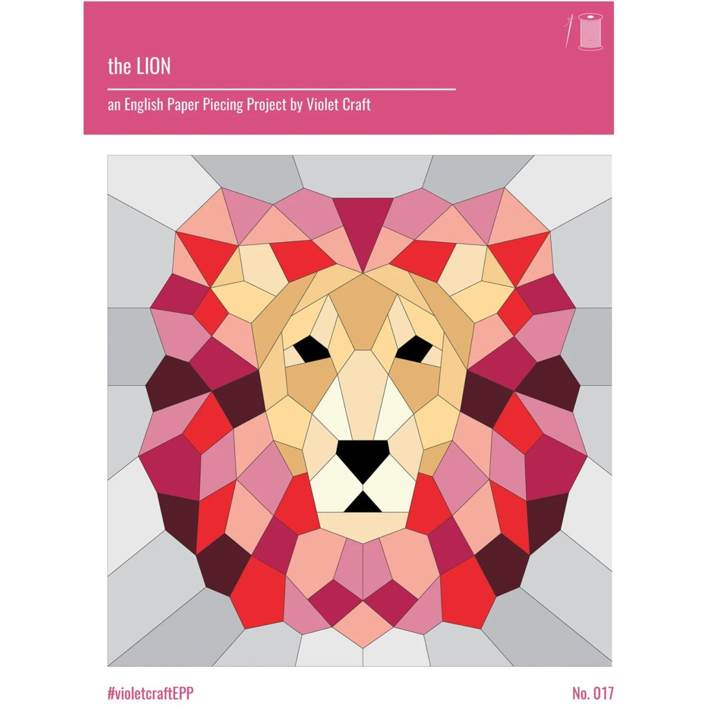 Lion - English Paper Piecing Pattern - by Violet Craft