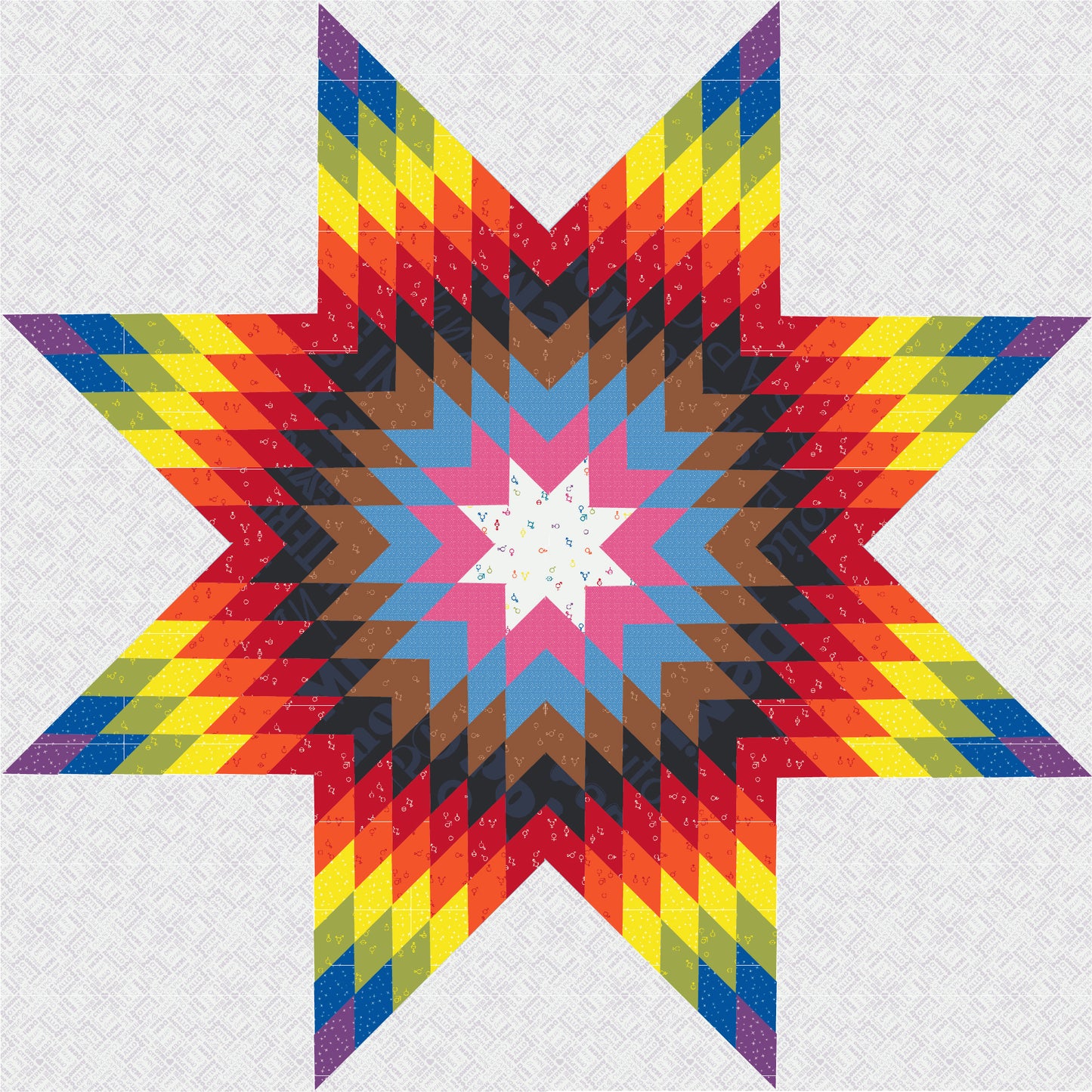 60" x 60" Lone Star Quilt Kit - Progress Pride Flag - Love is Love Fabrics - Mx Domestic