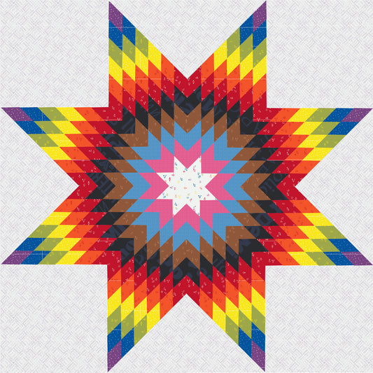 60" x 60" Lone Star Quilt Kit - Fortschritts-Pride-Flagge - Love is Love Fabrics - Mx Domestic