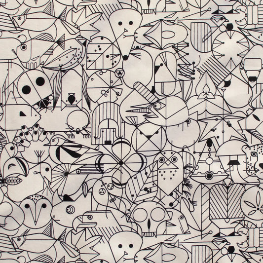 End Papers Vol.2 Poplin - End Papers in Natural - by Charley Harper for Birch Fabrics