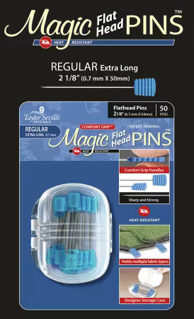 Magic Pins Regular Extra Long Flathead Pins 2 1/8"