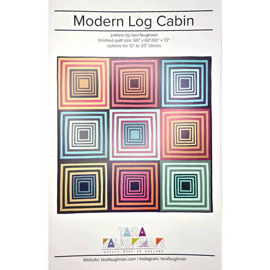 Modern Log Cabin Quilt Pattern by Tara Faughnan