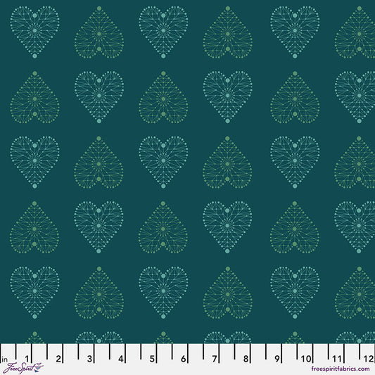 Enrapture - Amour - Turquoise - by Giucy Giuce with FreeSpirit Fabrics