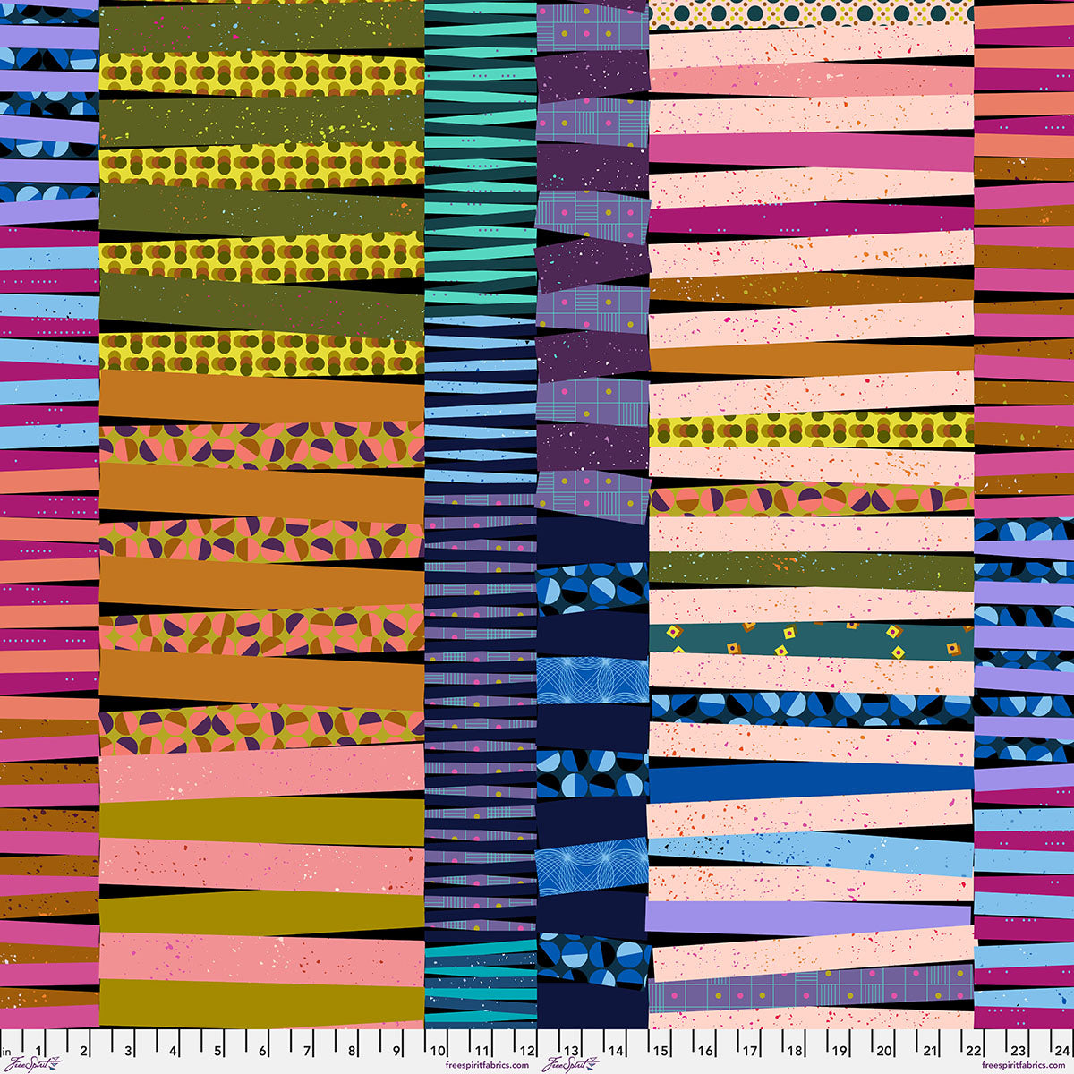 Tchotchkes - Sampler Stripe - by Giucy Giuce with FreeSpirit Fabrics