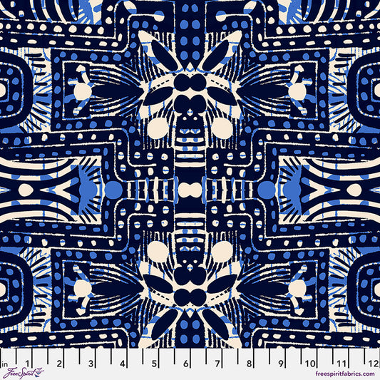 Echoes in Color - Indigo Labyrinth - by Kitty McCall with FreeSpirit Fabrics