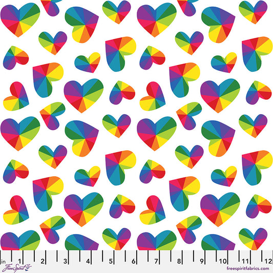 Love in the Wild – Love Everywhere - White (Half Yard Cut) – by Katy Tanis with FreeSpirit Fabrics