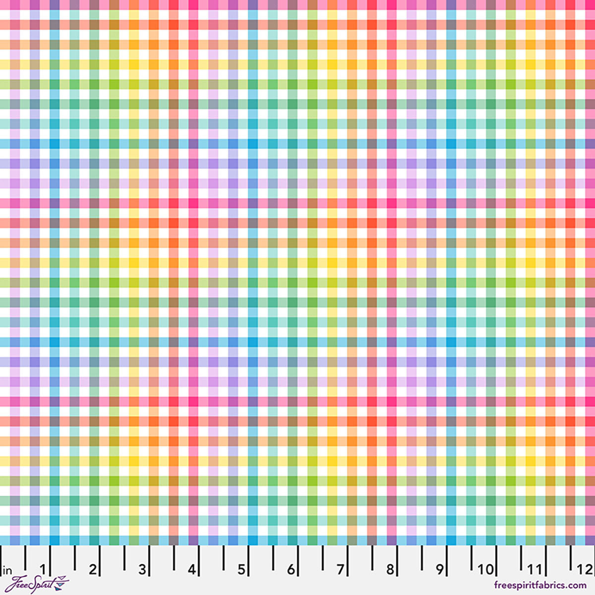 Love Under the Stars - Rainbow Gingham - by Katy Tanis with FreeSpirit Fabrics
