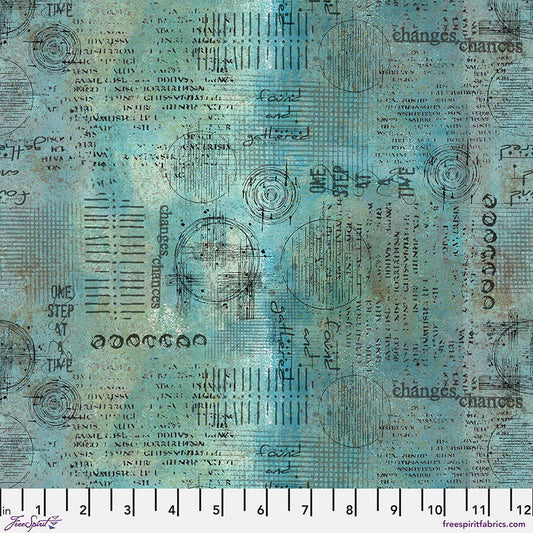 On Your Mark – Assemblage - Ocean (Half Yard Cut) – by Seth Apter with FreeSpirit Fabrics