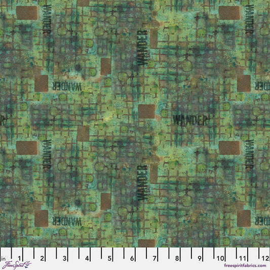 On Your Mark – Wander - Jade (Half Yard Cut) – by Seth Apter with FreeSpirit Fabrics