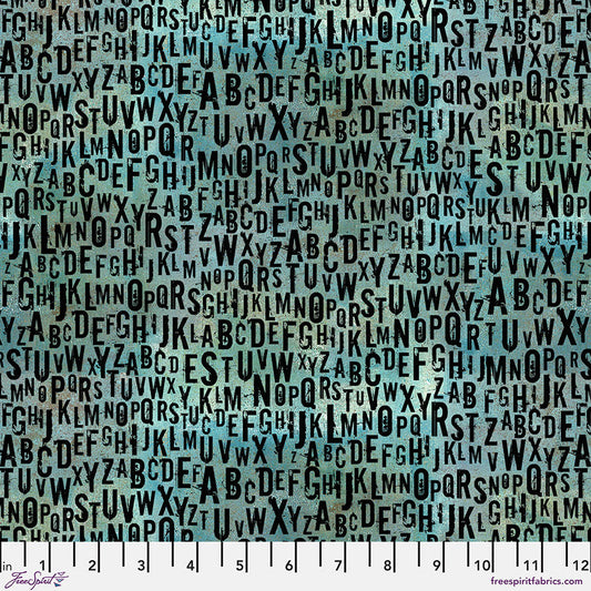 On Your Mark – Chain Mail - Seafoam (Half Yard Cut) – by Seth Apter with FreeSpirit Fabrics