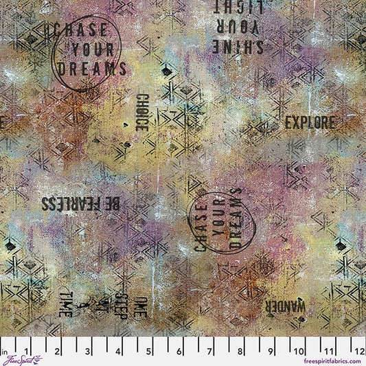 Affirmations in Lilac, One Layer Away by Seth Apter for FreeSpirit Fabrics quilting cotton