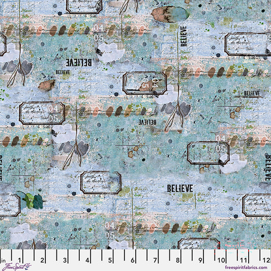 Believe in Sky, One Layer Away by Seth Apter for FreeSpirit Fabrics quilting cotton