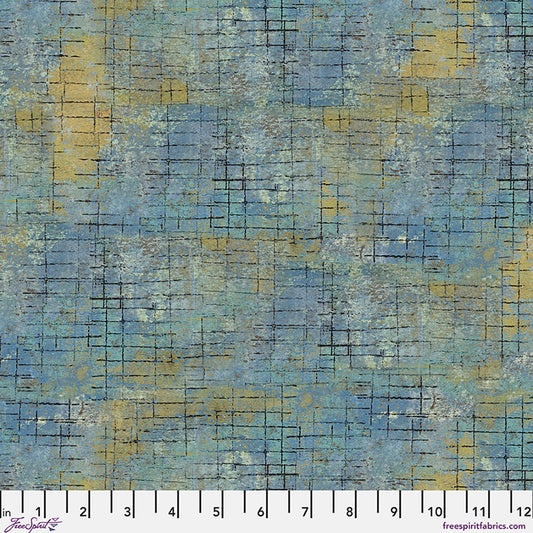 Grid Graph in Ocean, One Layer Away by Seth Apter for FreeSpirit Fabrics quilting cotton
