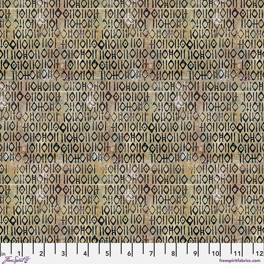 Pictograph in Taupe, One Layer Away by Seth Apter for FreeSpirit Fabrics quilting cotton