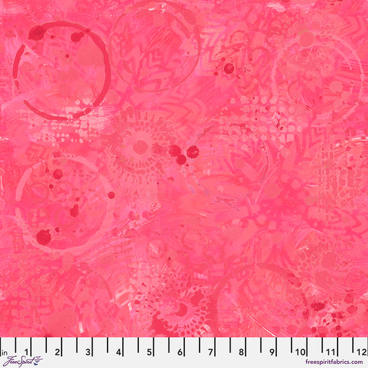 Textures - Tonal Graffiti in Raspberry - by Sue Penn with Free Spirit Fabrics