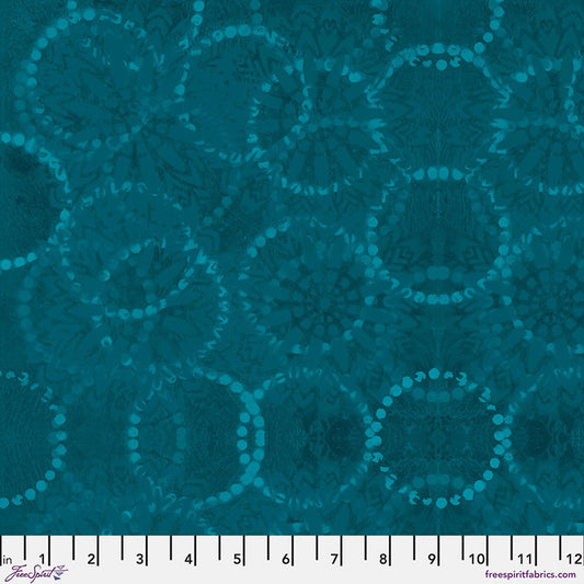 Textures 2 - Rings in Dark Teal - by Sue Penn with Free Spirit Fabrics