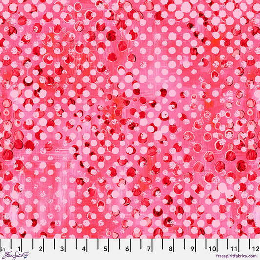 Textures - Splatters in Rosy - by Sue Penn with Free Spirit Fabrics