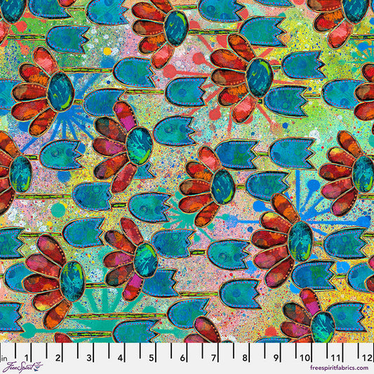Dragonfly Dance - Daisytime - Multi – by Sue Penn Designs with FreeSpirit Fabrics