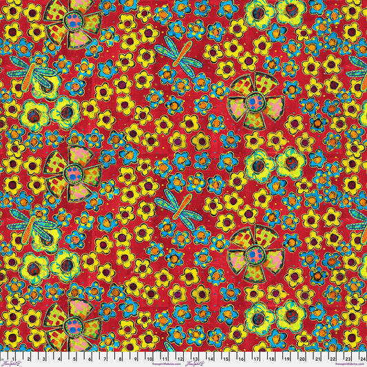 Dragonfly Dance - Flower Field - Multi – by Sue Penn Designs with FreeSpirit Fabrics