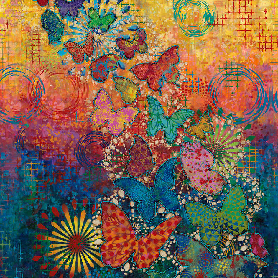 Wings of Wonder Butterfly Panel Fabric by Sue Penn for FreeSpirit Fabrics