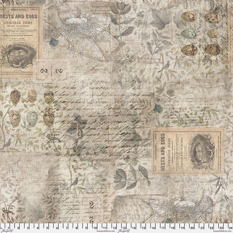 Foundations - Eggs & Nest - Multi from Tim Holtz with Free Spirit Fabrics