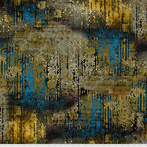 Abandoned - Gilded Mosaic - Gold - by Tim Holtz with Free Spirit Fabrics