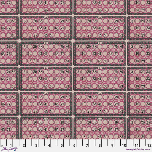 Eclectic Elements Palette Pink - Pink Numbers (Half Yard Cut) by Tim Holtz with Free Spirit Fabrics