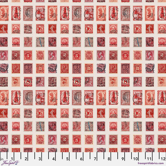 Eclectic Elements Palette Red - Stamps (Half Yard Cut) by Tim Holtz with Free Spirit Fabrics