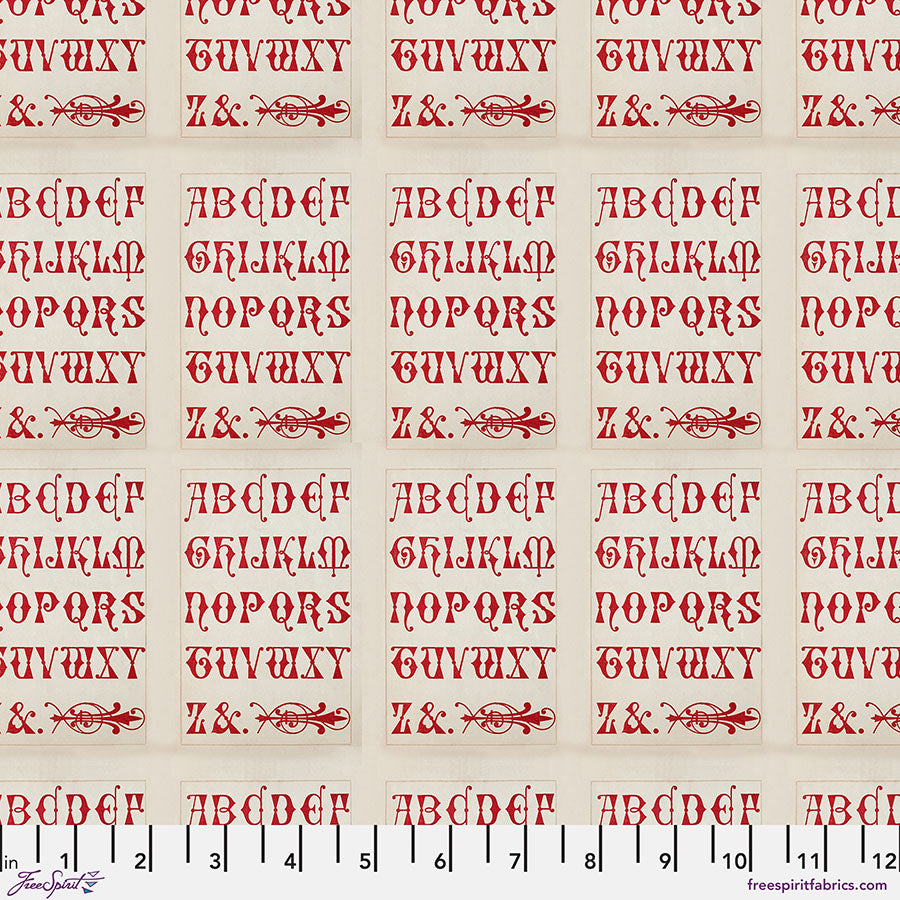 Eclectic Elements Palette Red - Typography (Half Yard Cut) by Tim Holtz with Free Spirit Fabrics