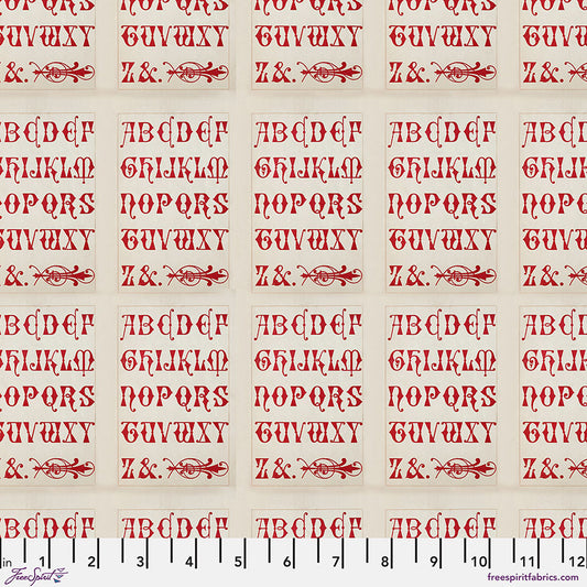 Eclectic Elements Palette Red - Typography (Half Yard Cut) by Tim Holtz with Free Spirit Fabrics