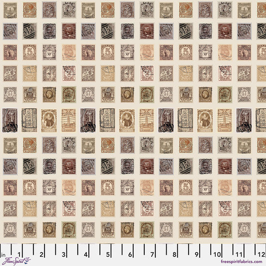 Eclectic Elements Palette Neutral - Stamps (Half Yard Cut) by Tim Holtz with Free Spirit Fabrics