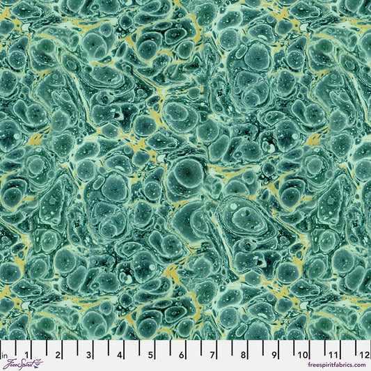 Eclectic Elements Palette Teal - Marble (Half Yard Cut) - by Tim Holtz with FreeSpirit Fabrics