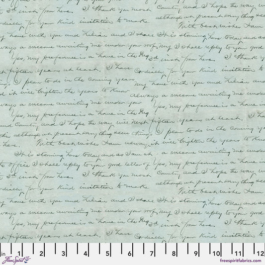 Eclectic Elements Palette Blue - Script (Half Yard Cut) - by Tim Holtz with FreeSpirit Fabrics